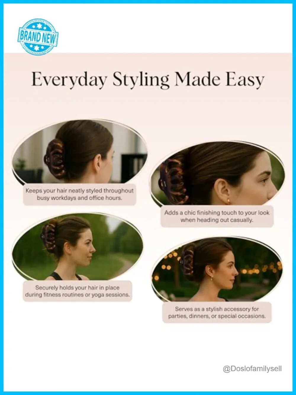 Large Octopus Hair Clips for Thick Hair Durable Recycled Plastic Slip-Free Grip
